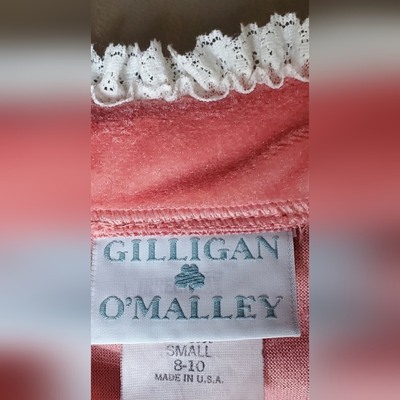 Vintage Robe Gilligan O'Malley Pink Velour Half Zip House Coat S 8-10 Ve… - Picture 9 of 11